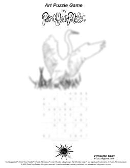 Art Puzzle Game | Sudoku Puzzle Coloring Page - Crane